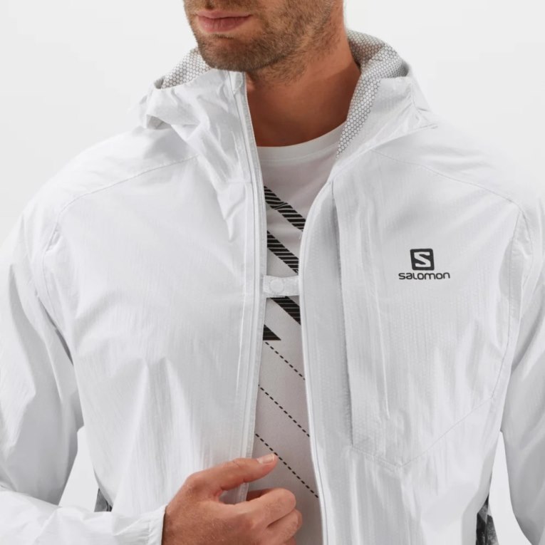 Salomon Bonatti Waterproof Men's Shell Jackets White | CA 13J98